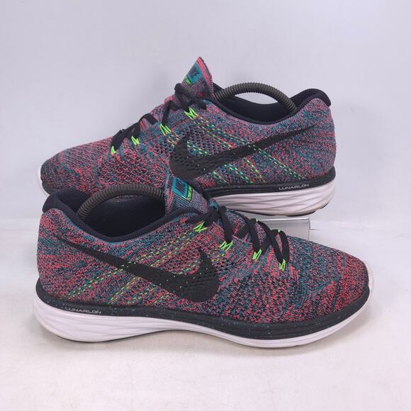 Nike Flyknit Lunar 3 Athletic Running Shoe Mens Size 9.5 698181-302 Multi Black - Picture 6 of 10